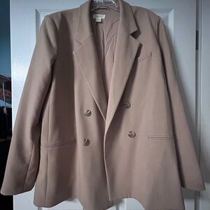 Tan Double-Breasted Blazer